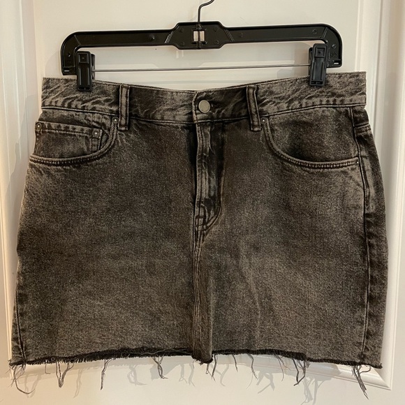 All Saints Dresses & Skirts - Allsaints Gray/Black Betty Denim Mini Skirt (Size 8)